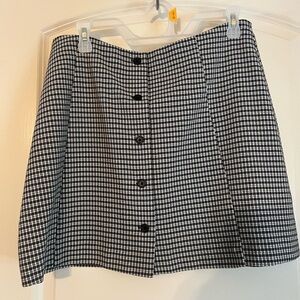 Classic Black and White Checkered Skirt